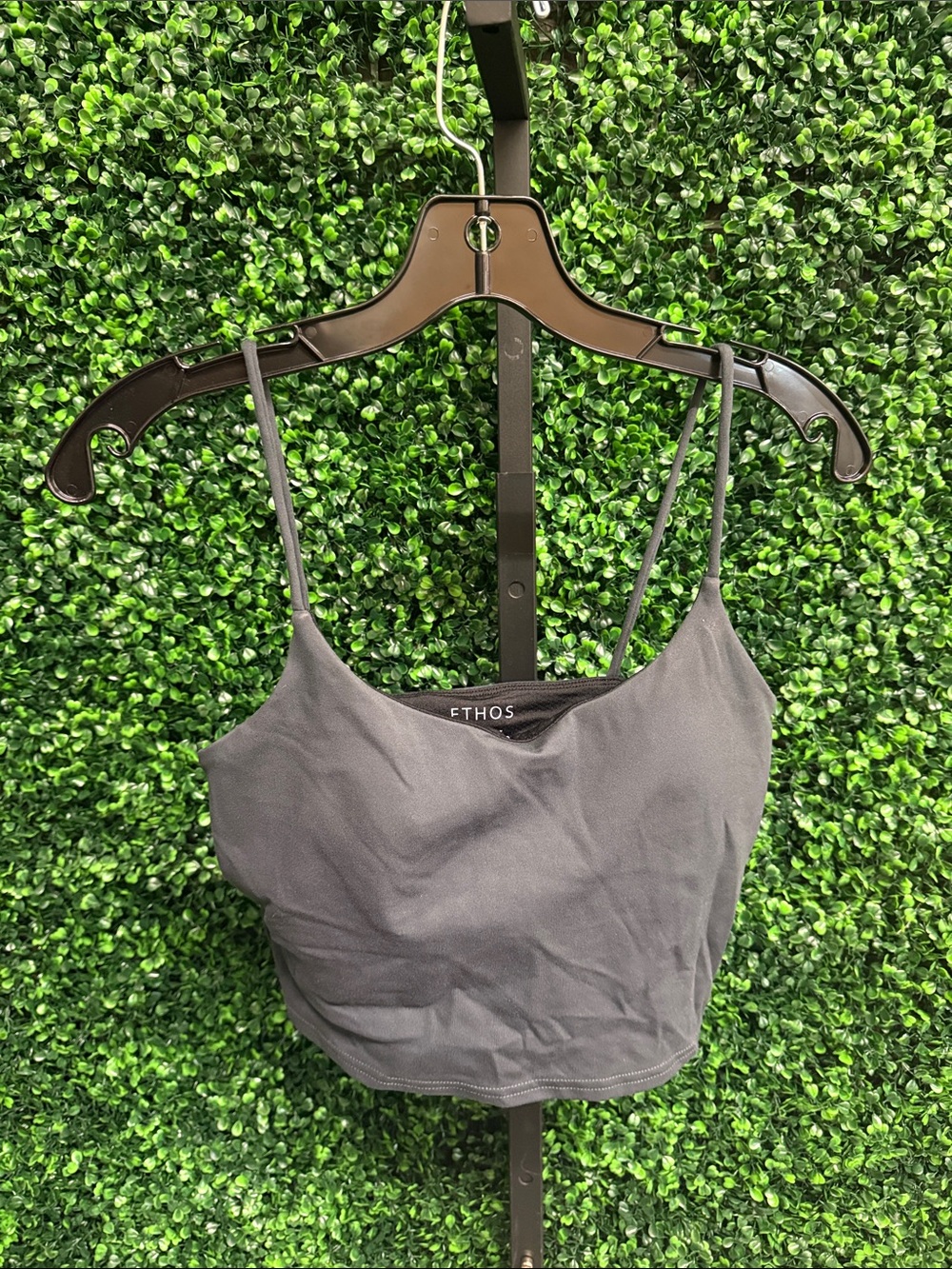 Ethos Charcoal Spaghetti Strap Crop Cami